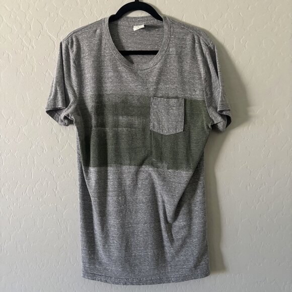 Abercrombie & Fitch Size L Gray Green Pocket Crew Neck Short Sleeve T Tee Shirt - Picture 1 of 8